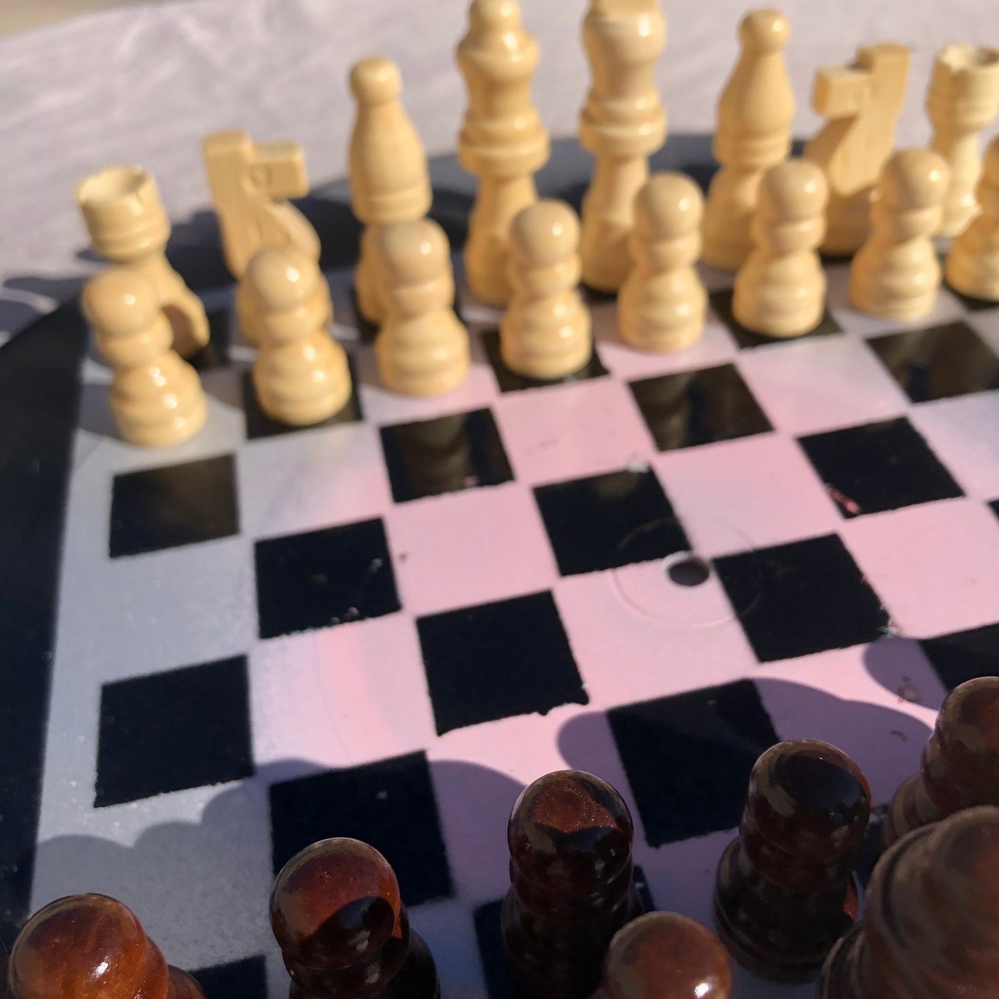 Vinyl Chess Set - Blush Pink