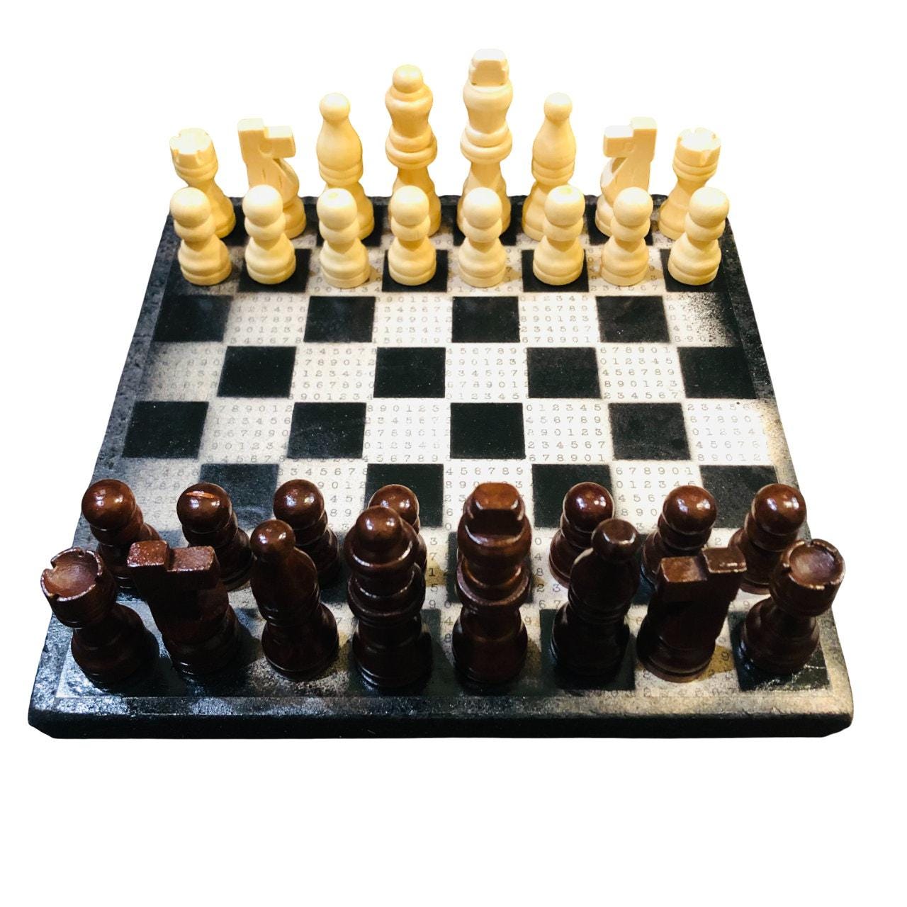 Scrapbook Chess Set - Black & White Numbers