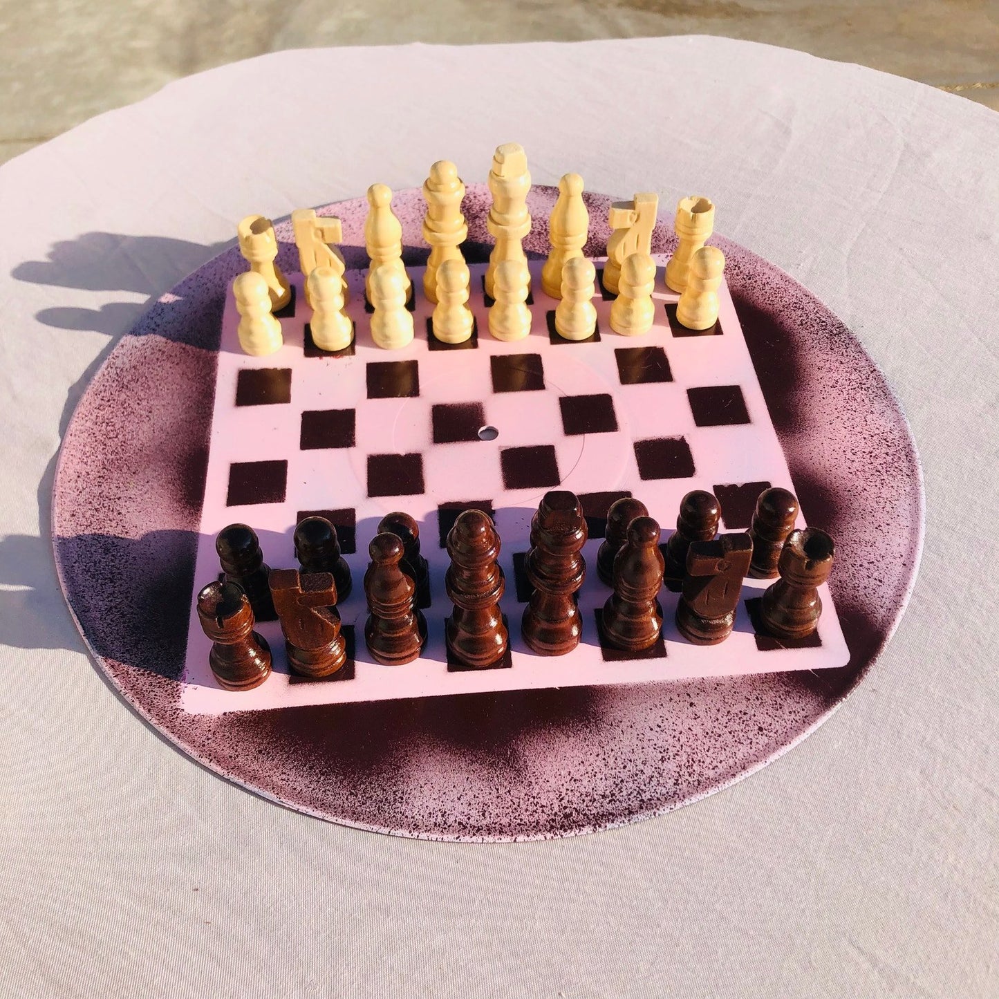 Vinyl Chess Set - Chocolate Pink