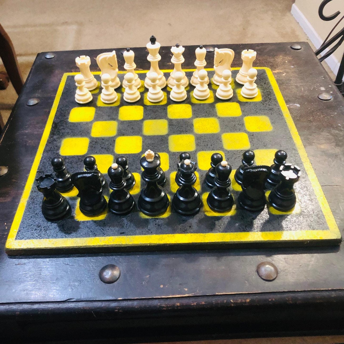 Large Chess Set - Black & Yellow