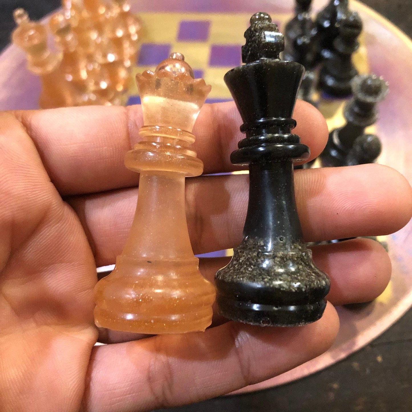 Vinyl Chess Set - Purple & Gold (Resin Pieces)