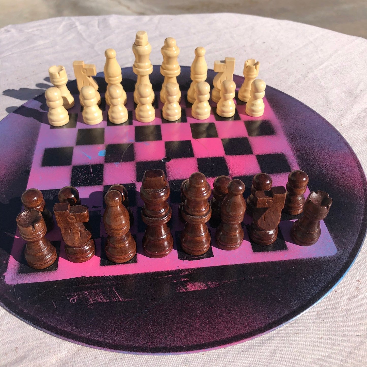 Vinyl Chess Set - Pink Horizon