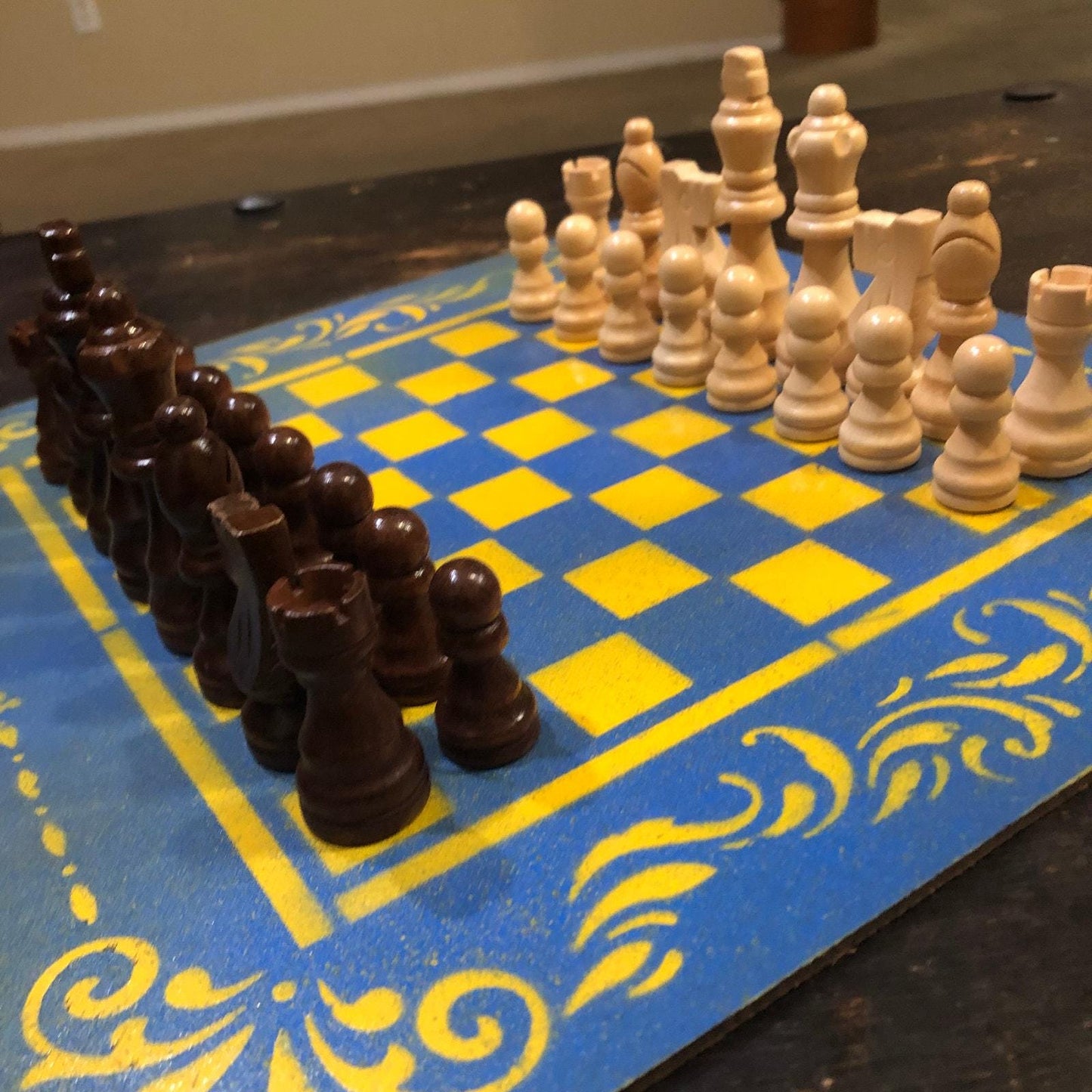 Chess Set - Yellow & Blue