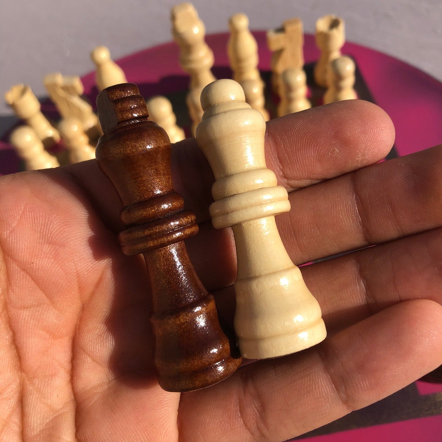 Vinyl Chess Set - Ruby Pink Gold