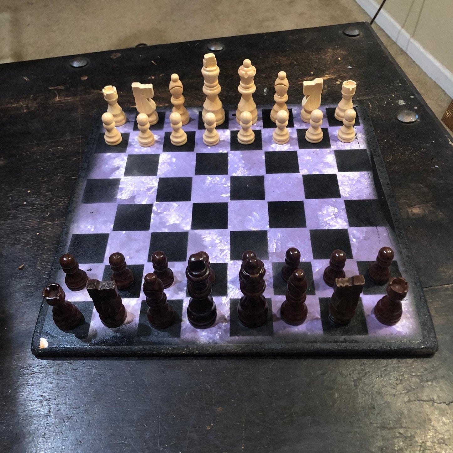 Scrapbook Chess Set - Purple Crystal