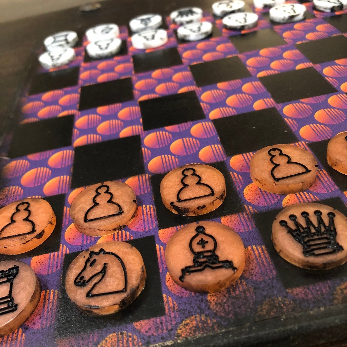 Scrapbook Chess Set - Orange Horizons