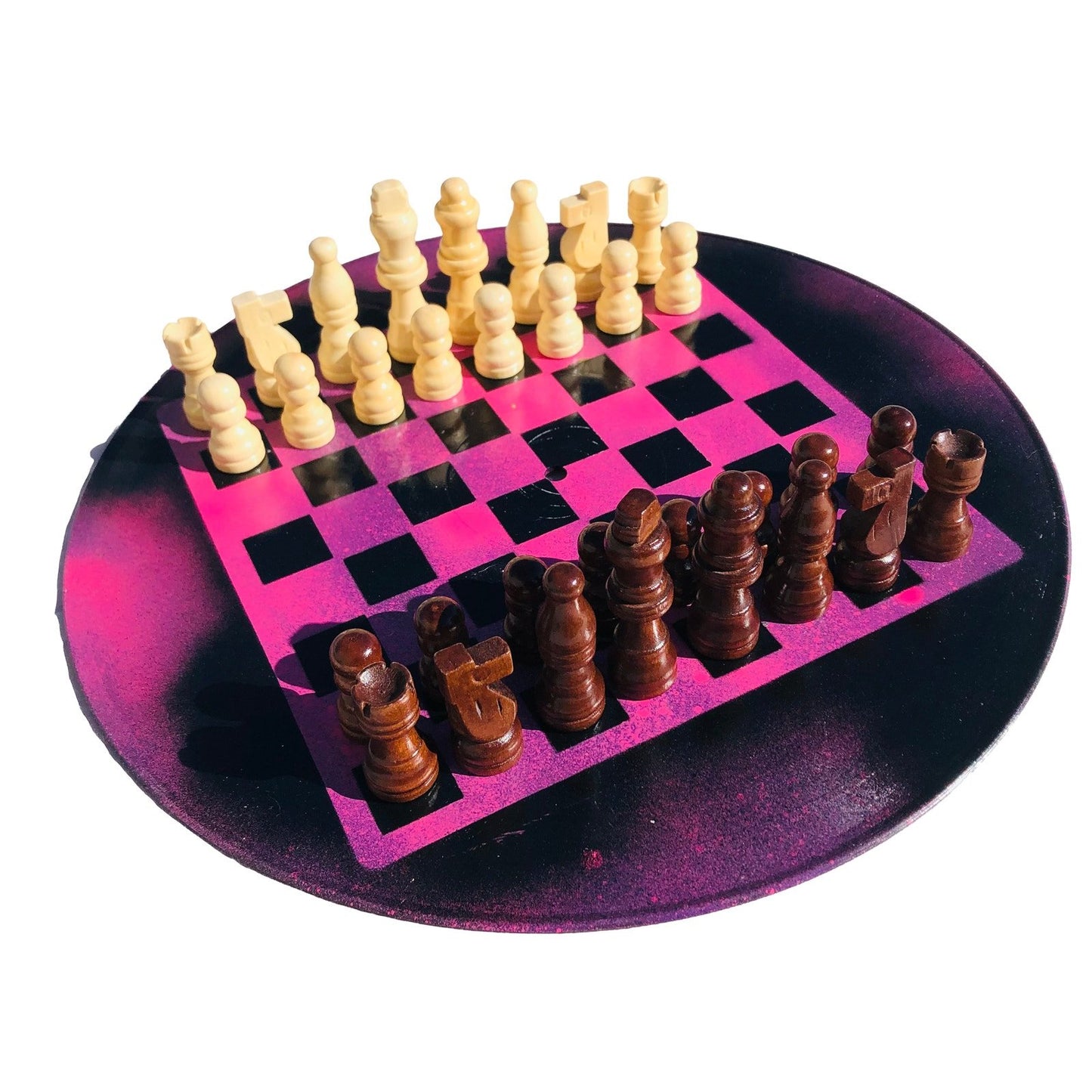 Vinyl Chess Set - Hot Pink