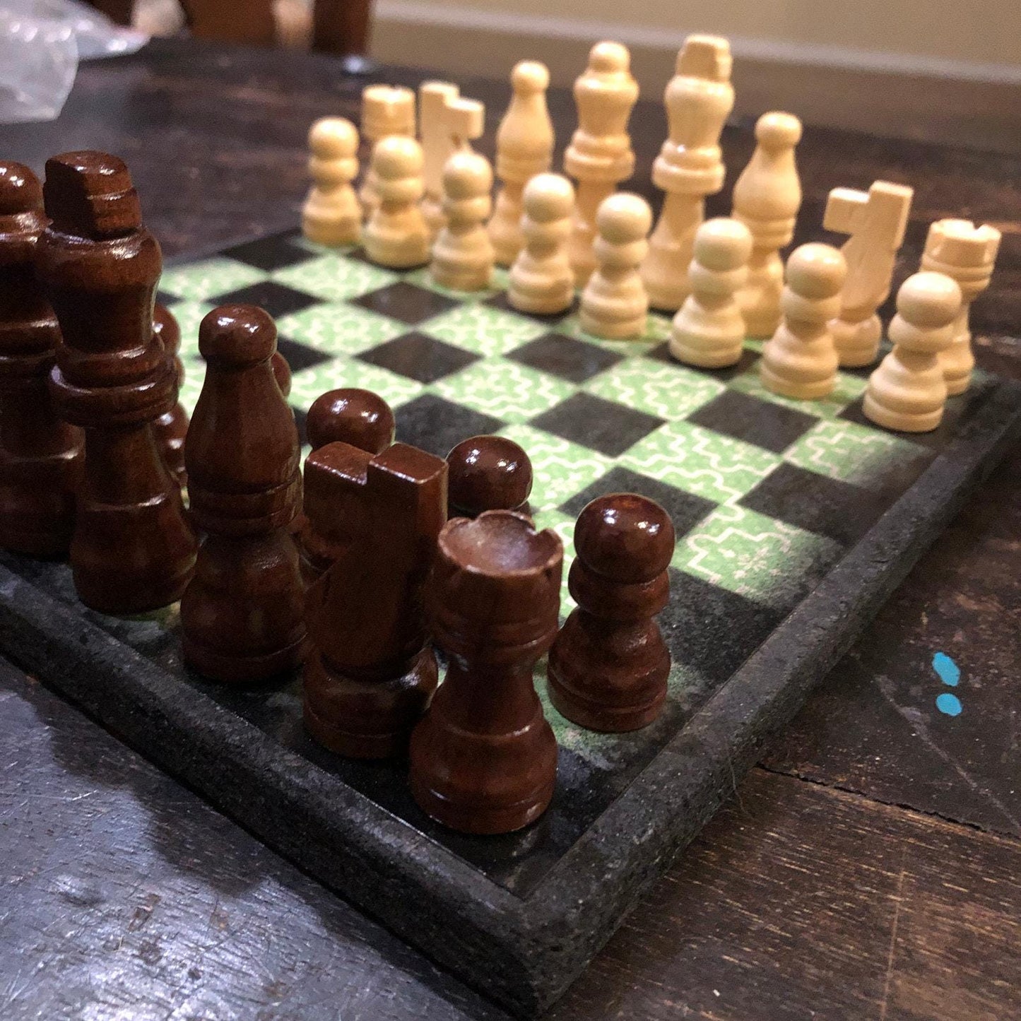 Scrapbook Chess Set - Green Pattern