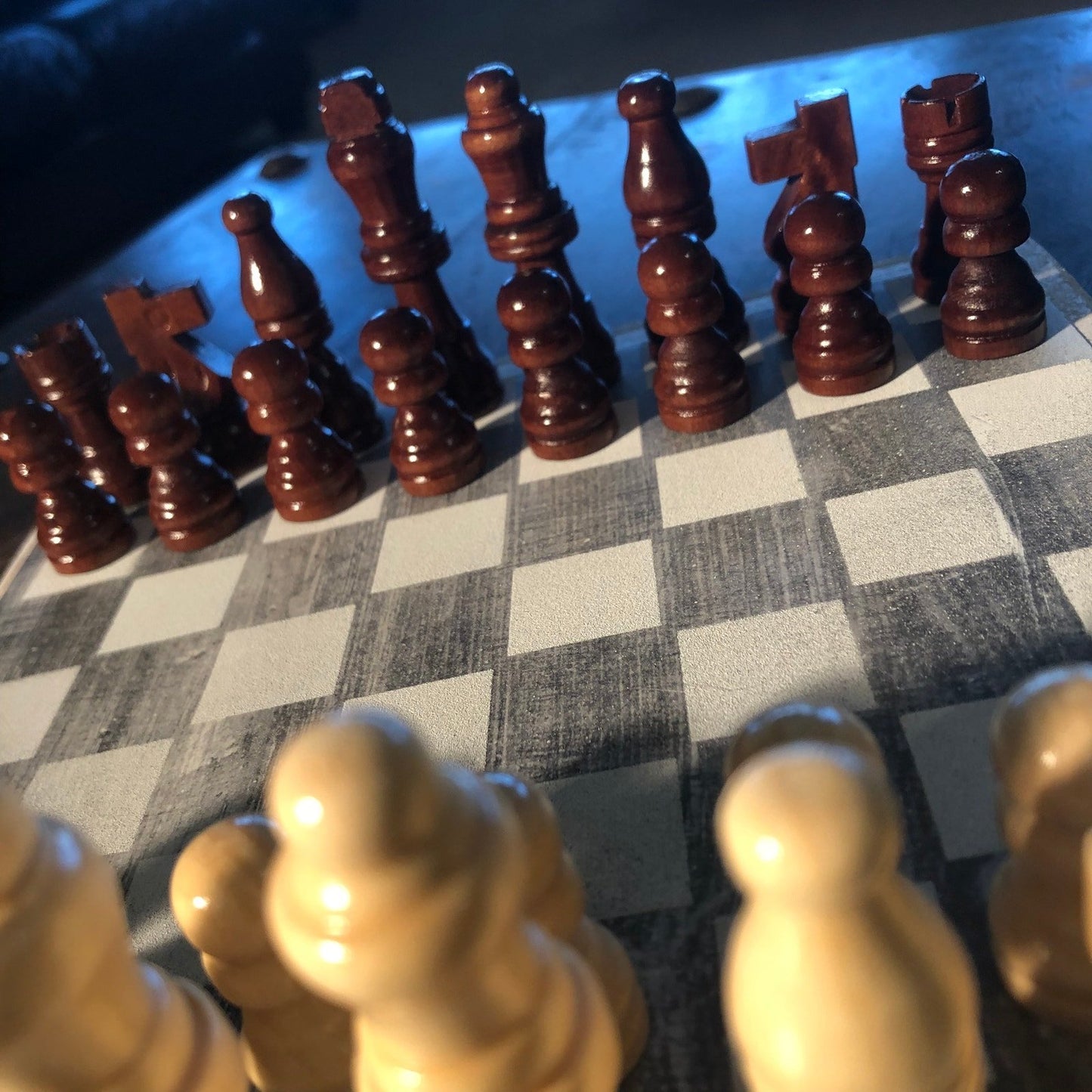 Scrapbook Chess Set - White Wood