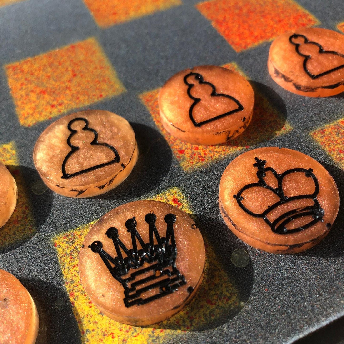 Chess Set - Orangish Gray Sunset