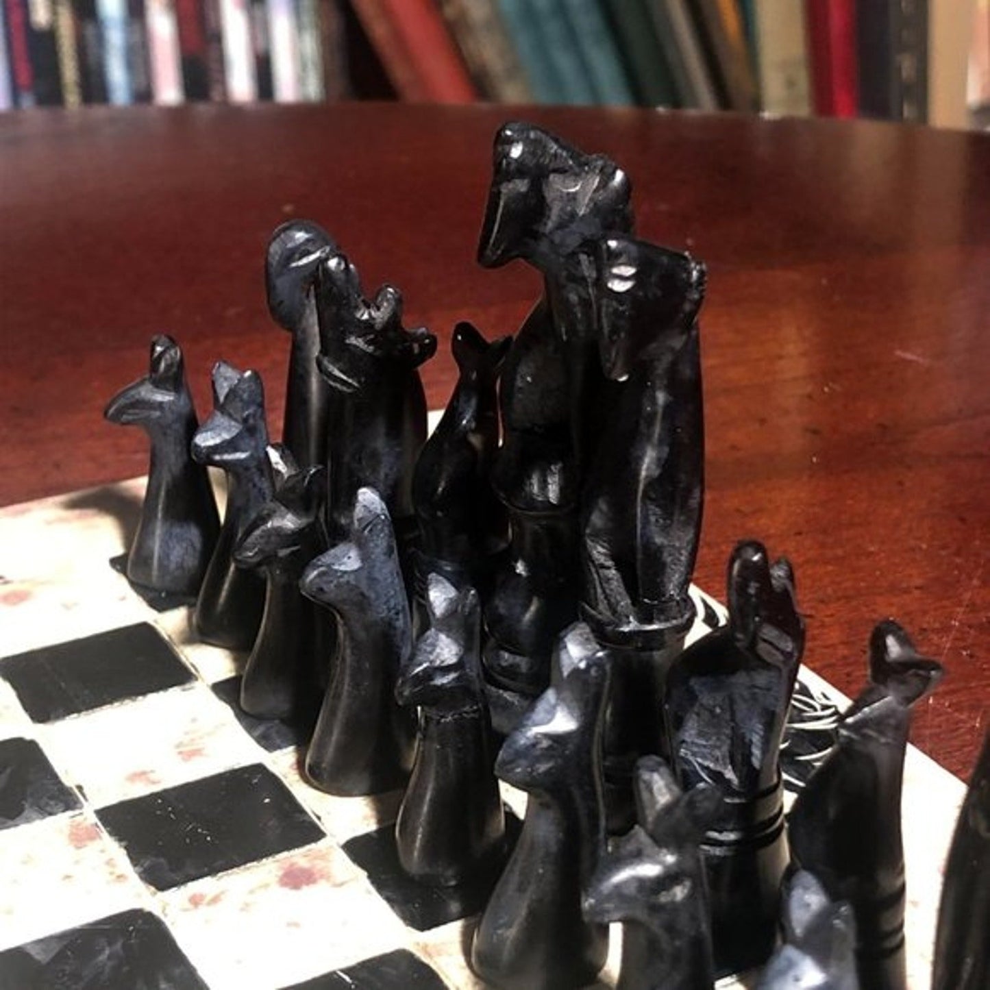 African Vintage Chess Set - Kenyan Old Chess Board