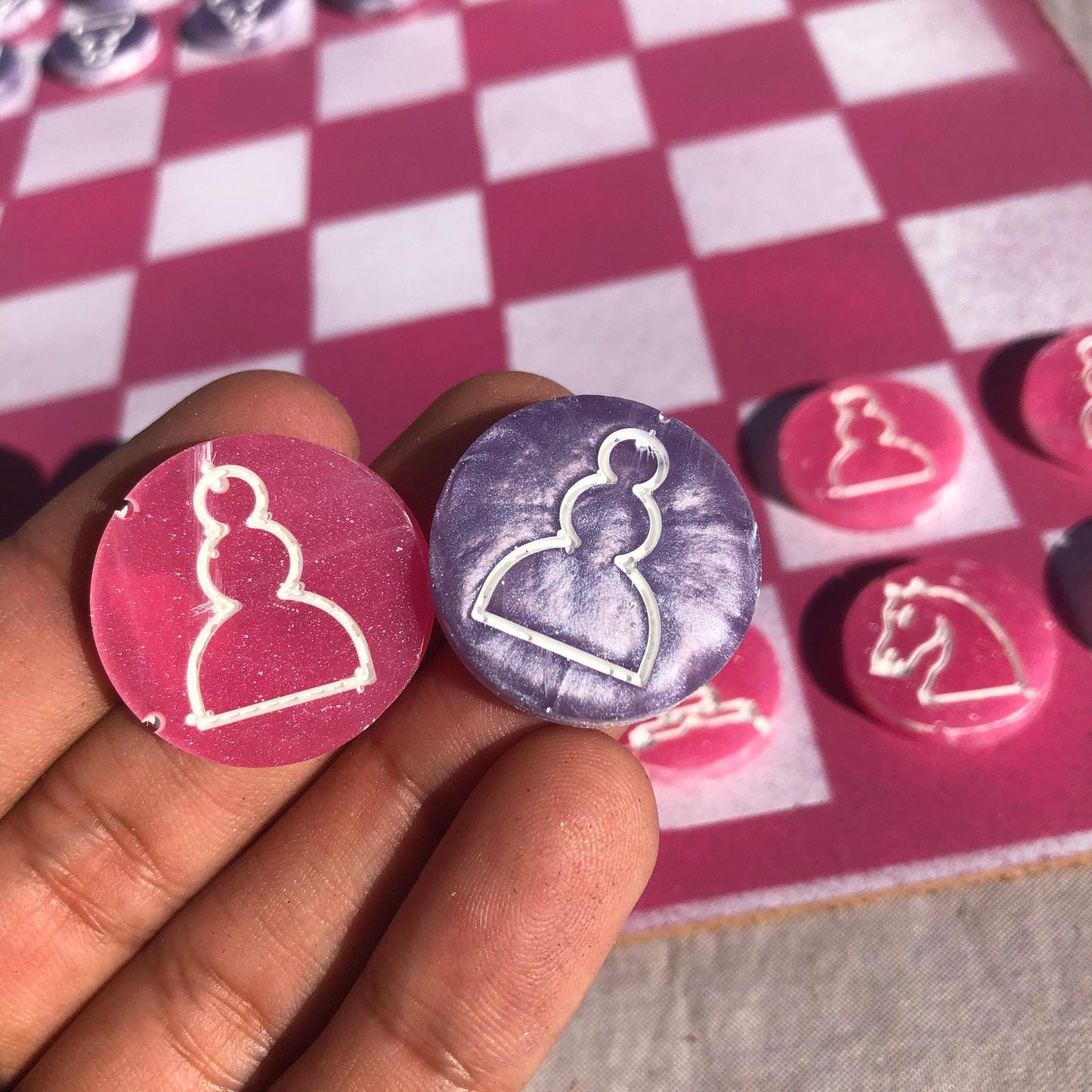 Chess Set - Vivid Pink