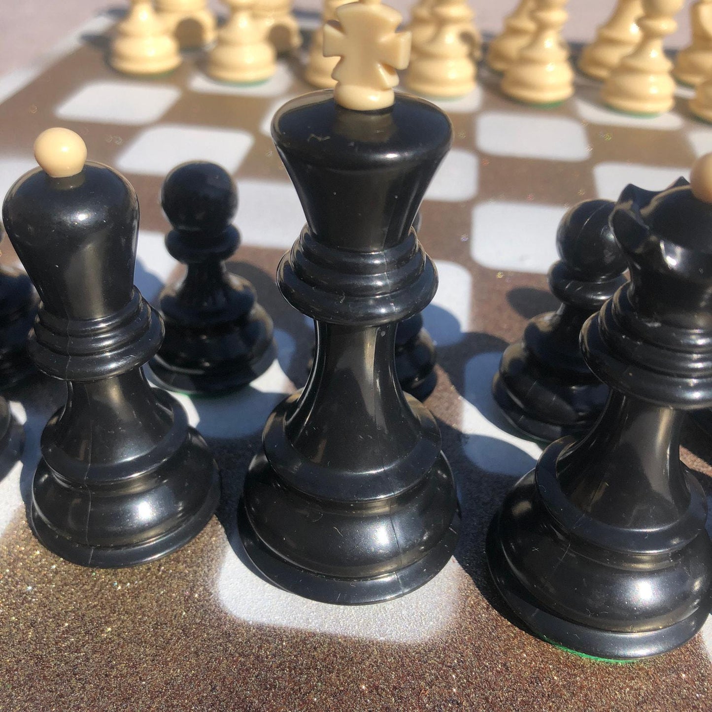 Large Chess Set - Golden White