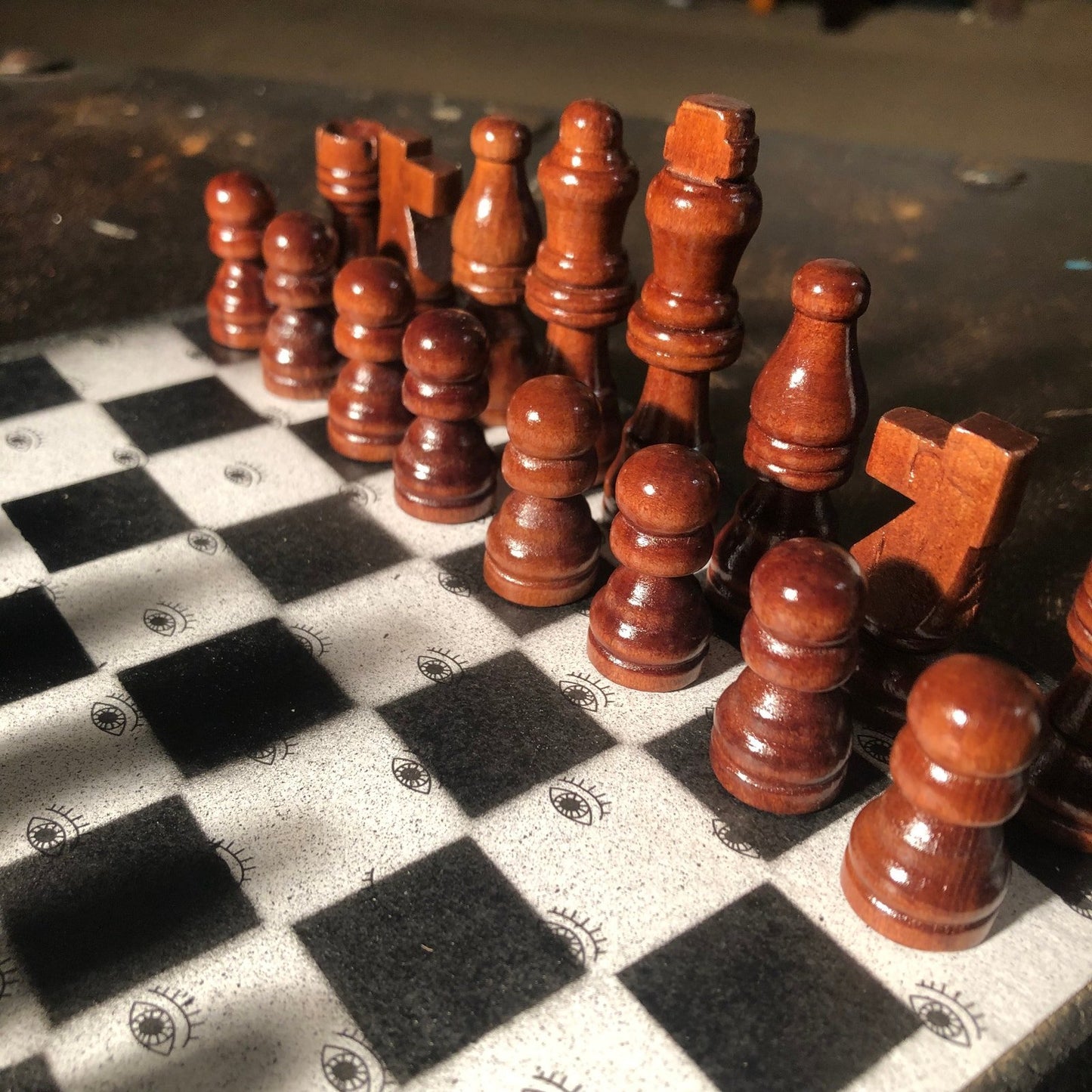 Scrapbook Chess Set - White Eyes