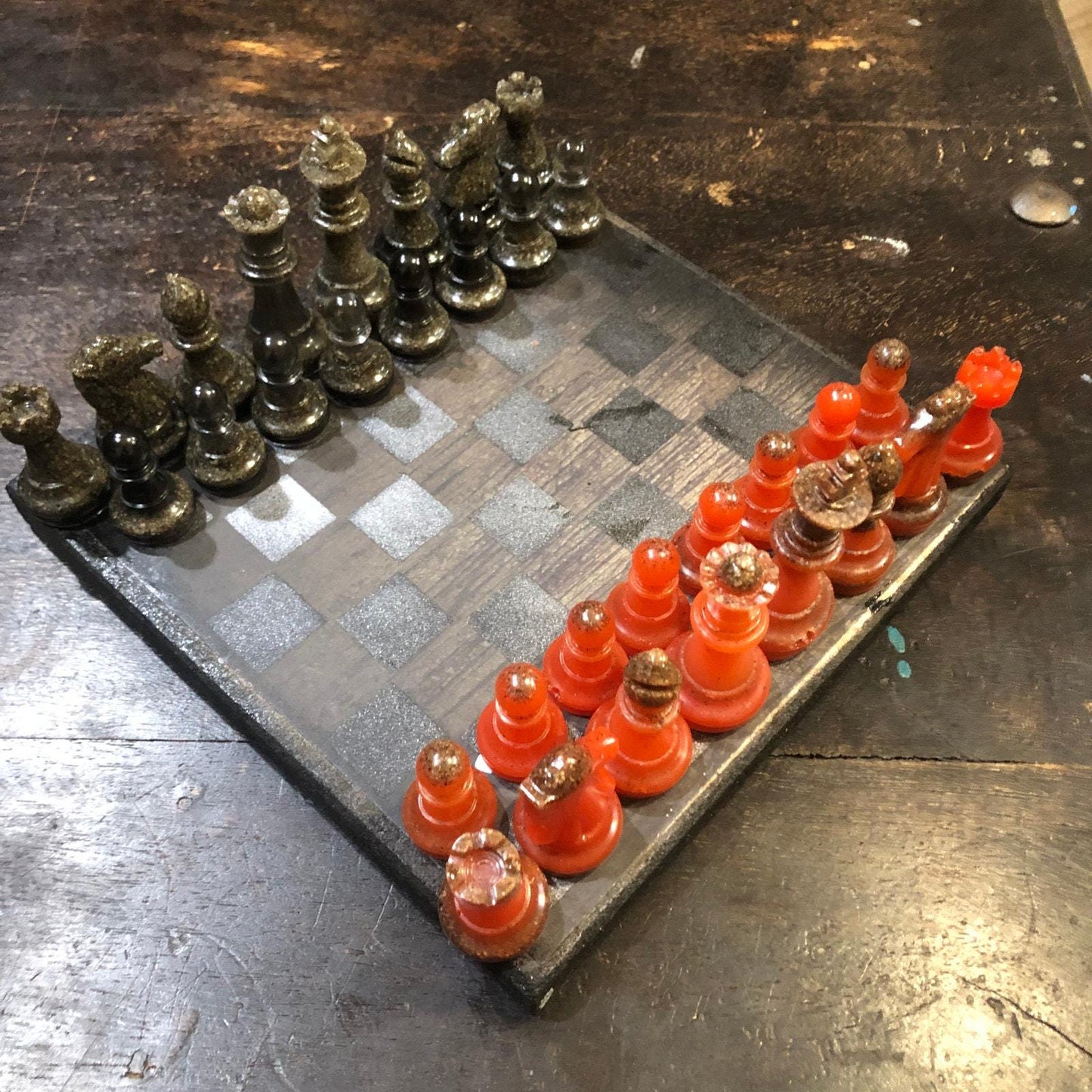 Scrapbook Chess Set - Stealth Black Red