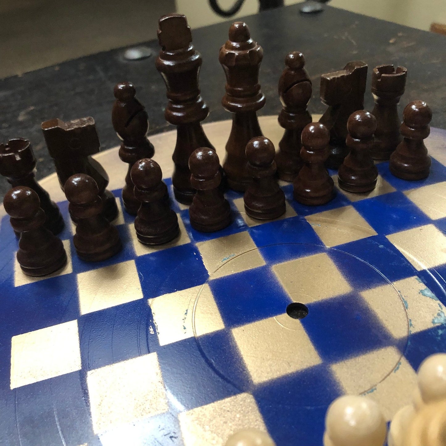 Vinyl Chess Set - Blue & Gold