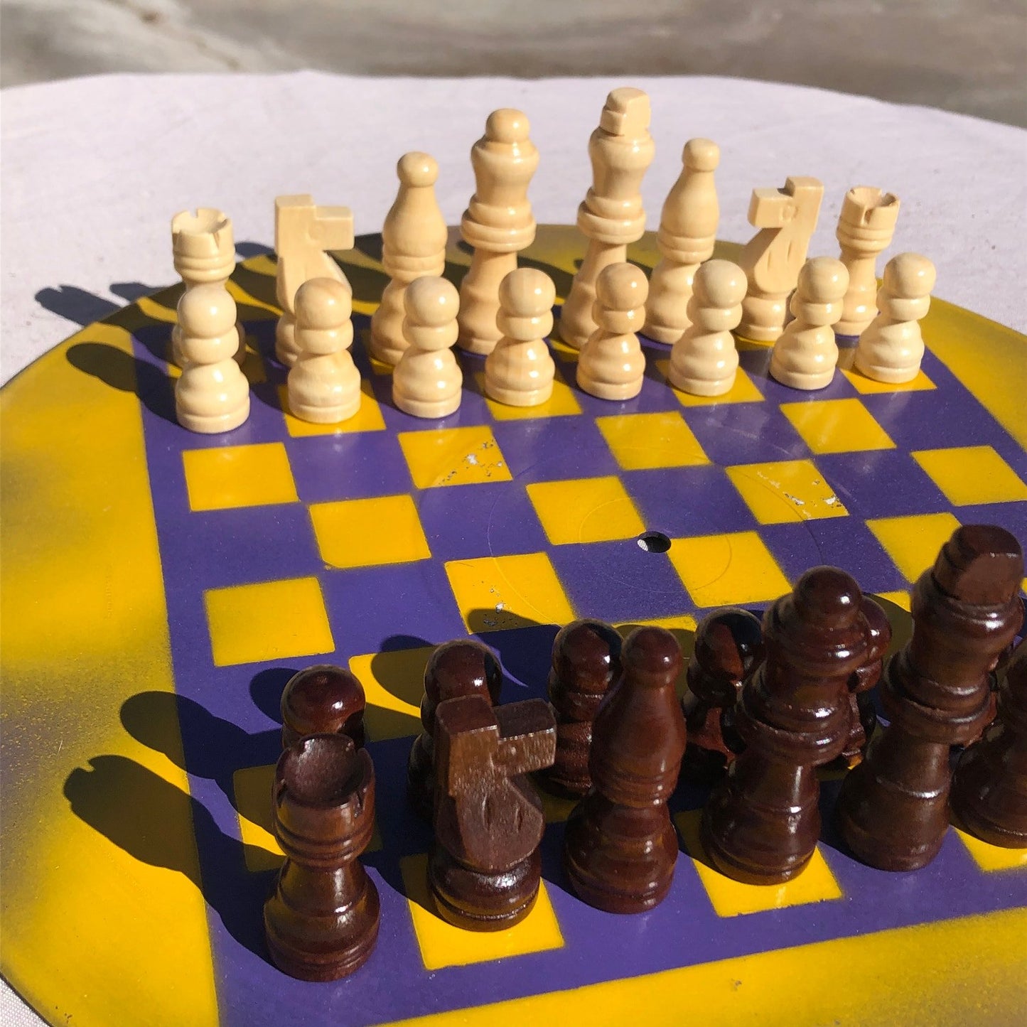 Vinyl Chess Set - Yellow Gold