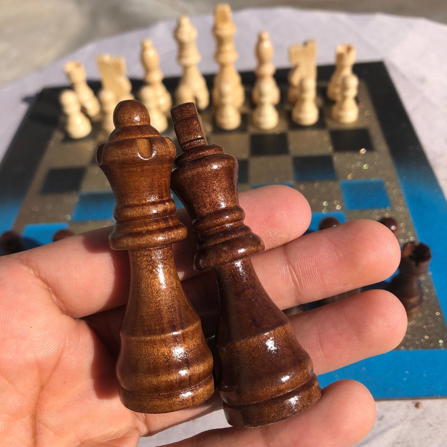 Chess Set - Blue Gold