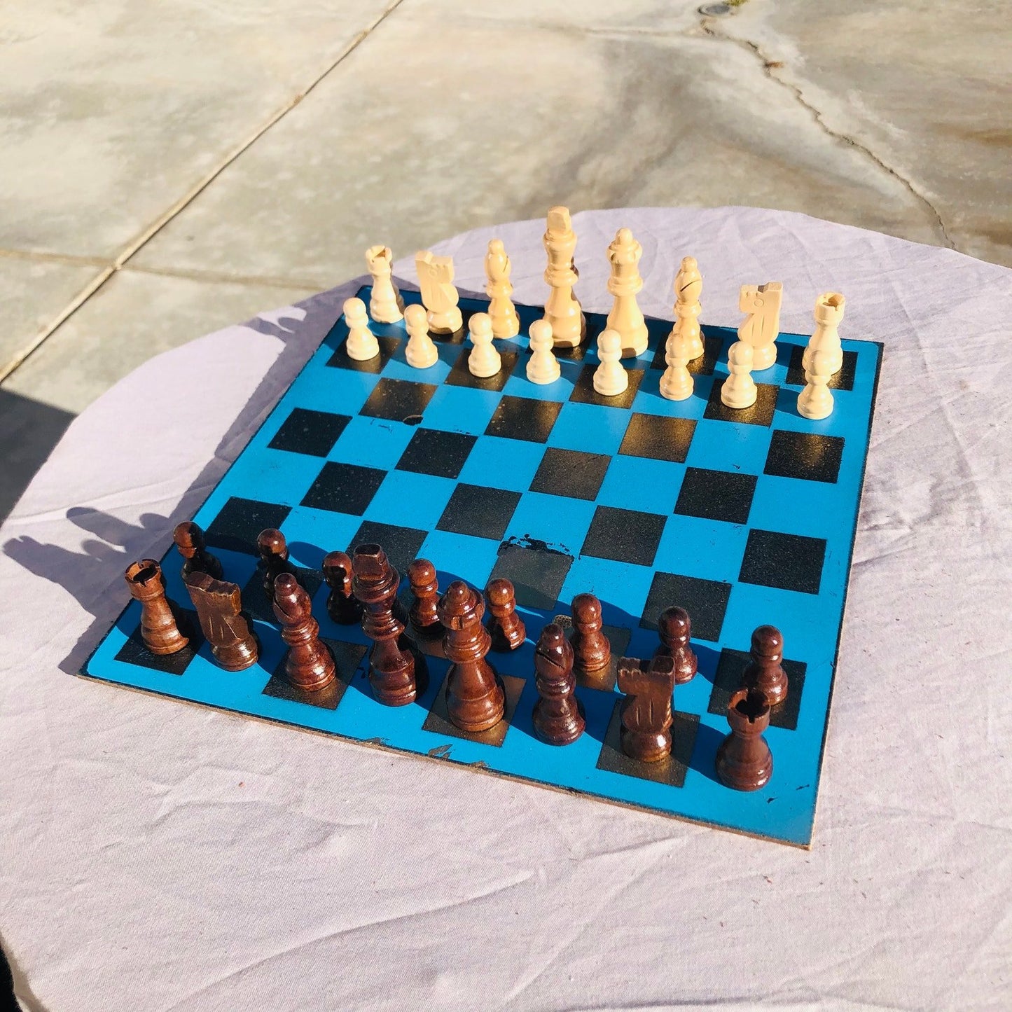 Chess Set - Deep Blue Gold