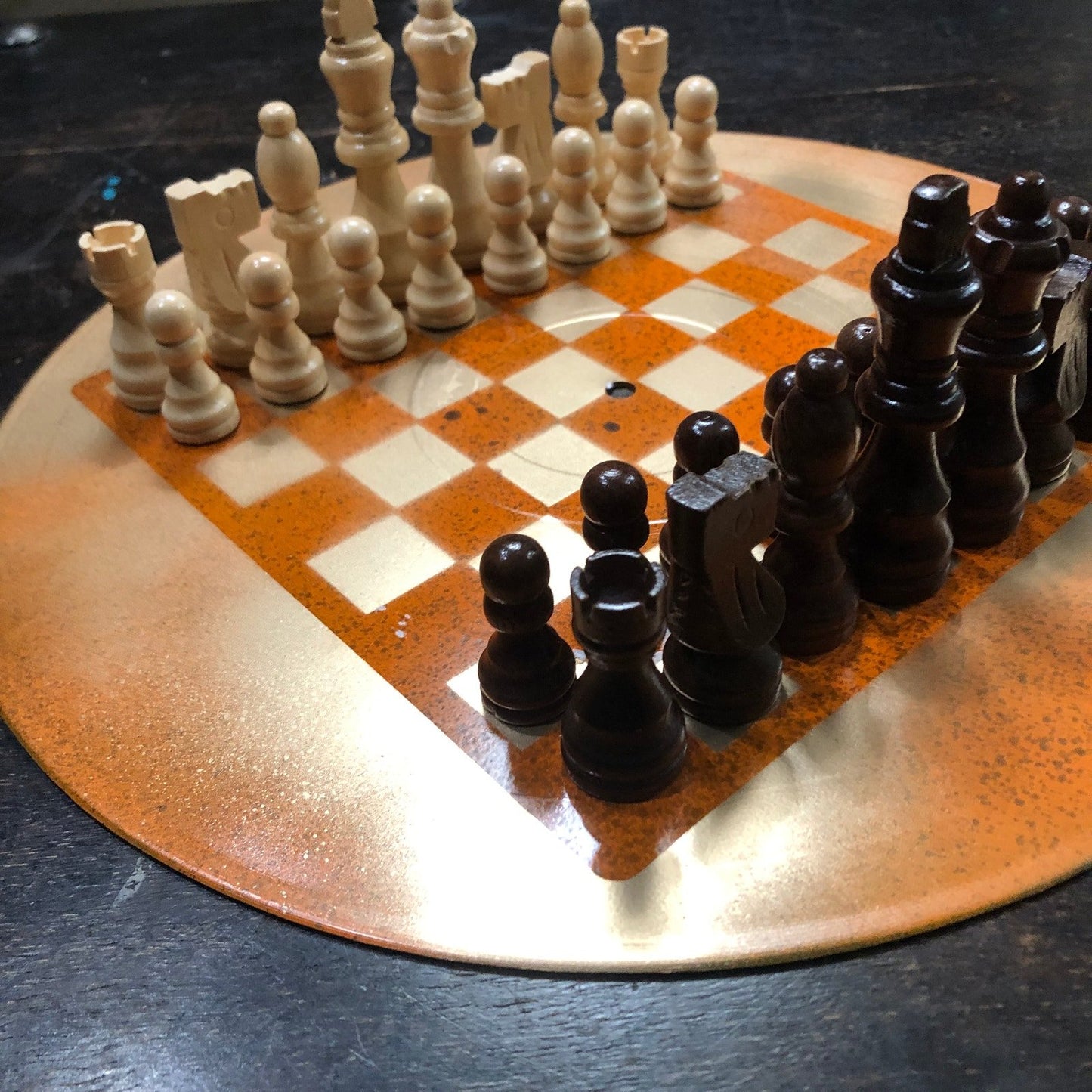 Vinyl Chess Set - Orange Gold Sunset