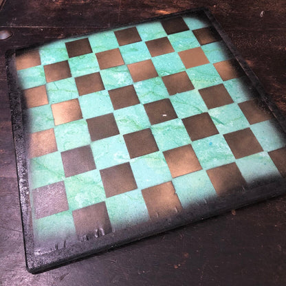 Scrapbook Chess Set - Golden Green