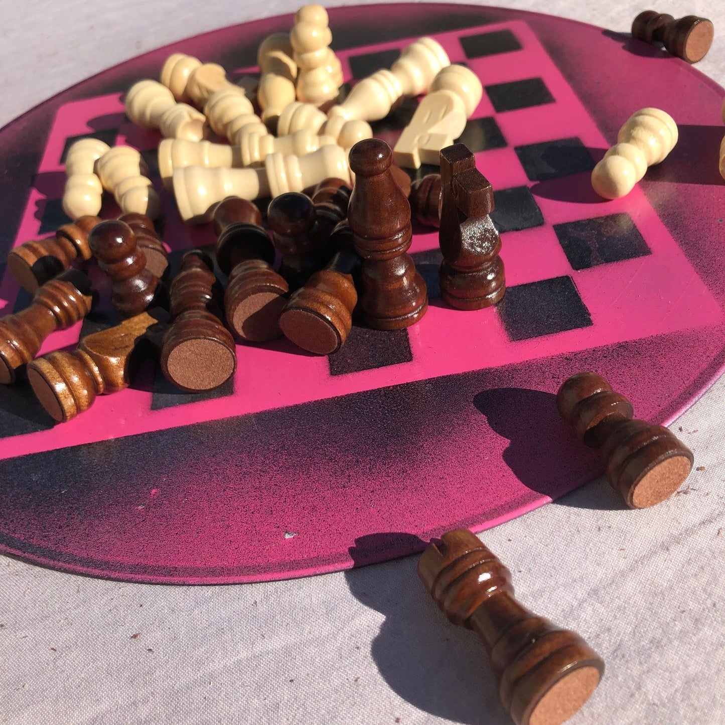 Vinyl Chess Set - Hot Pink