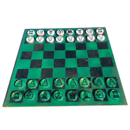 Chess Set - Forest Gold Green