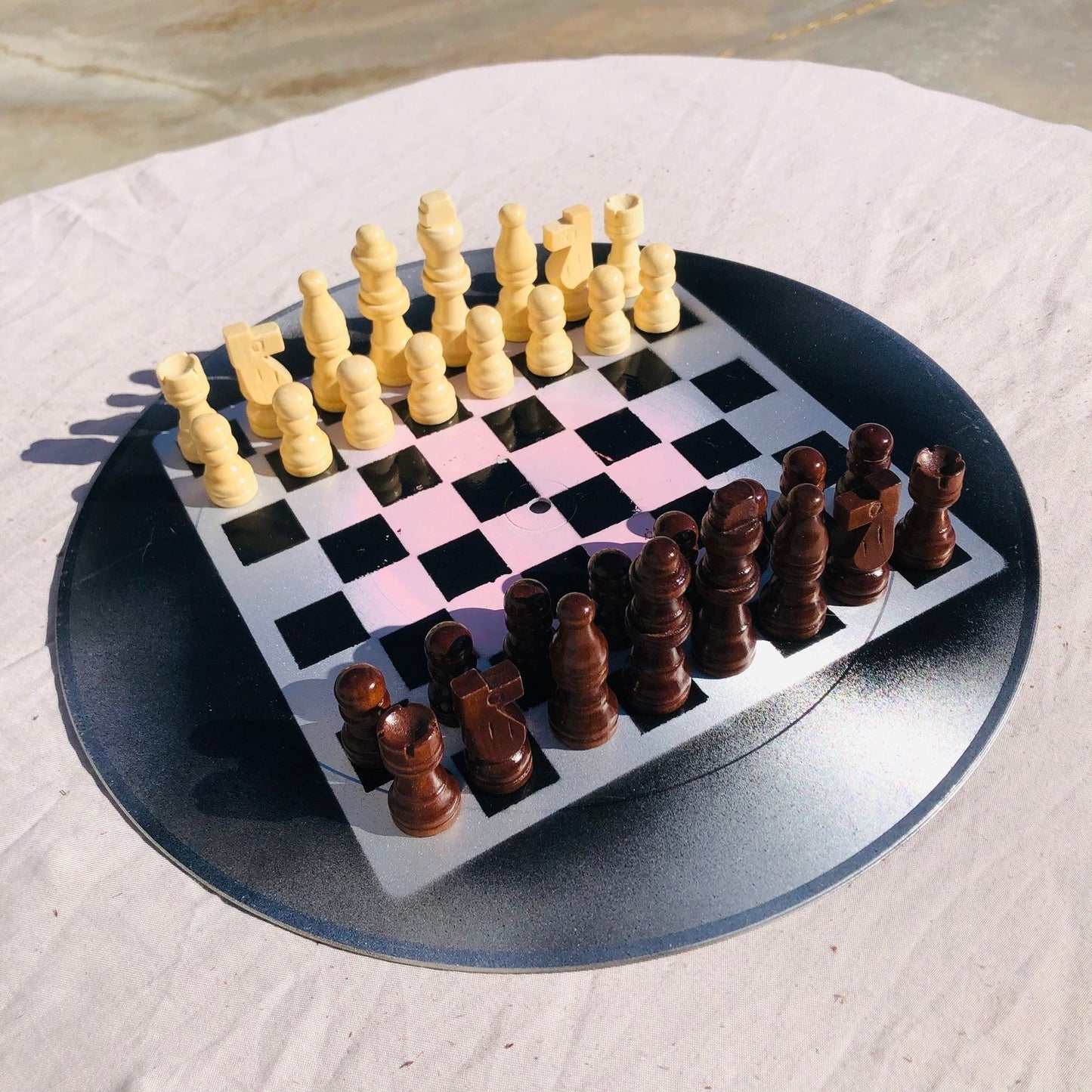 Vinyl Chess Set - Blush Pink