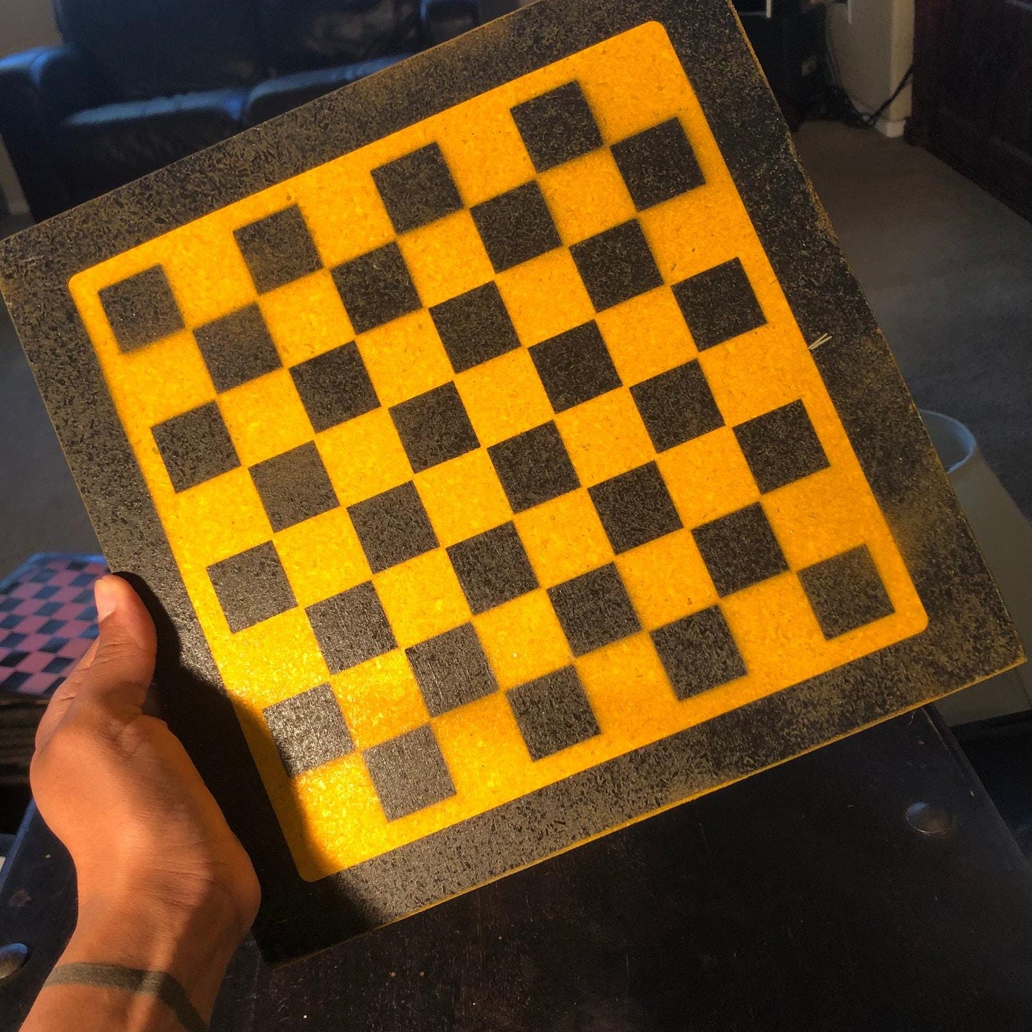 Chess Set - Black & Yellow (Resin Pieces)