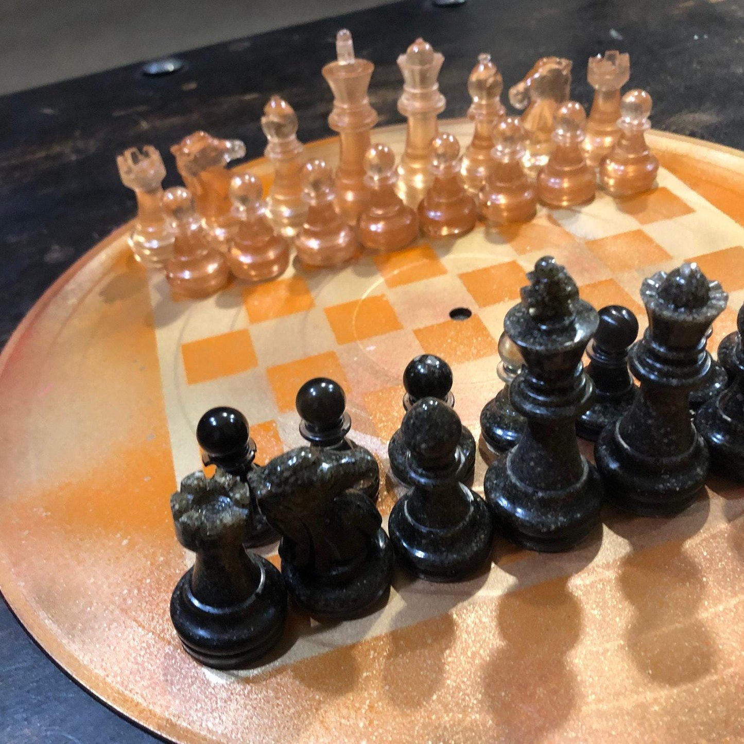 Vinyl Chess Set - Golden Orange (Resin Pieces)