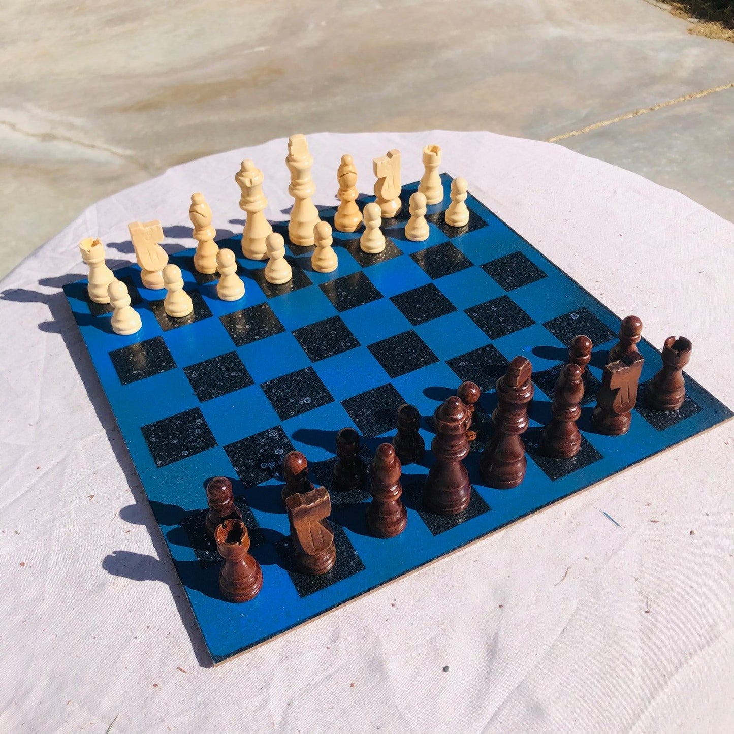 Chess Set - Deep Blue Silver