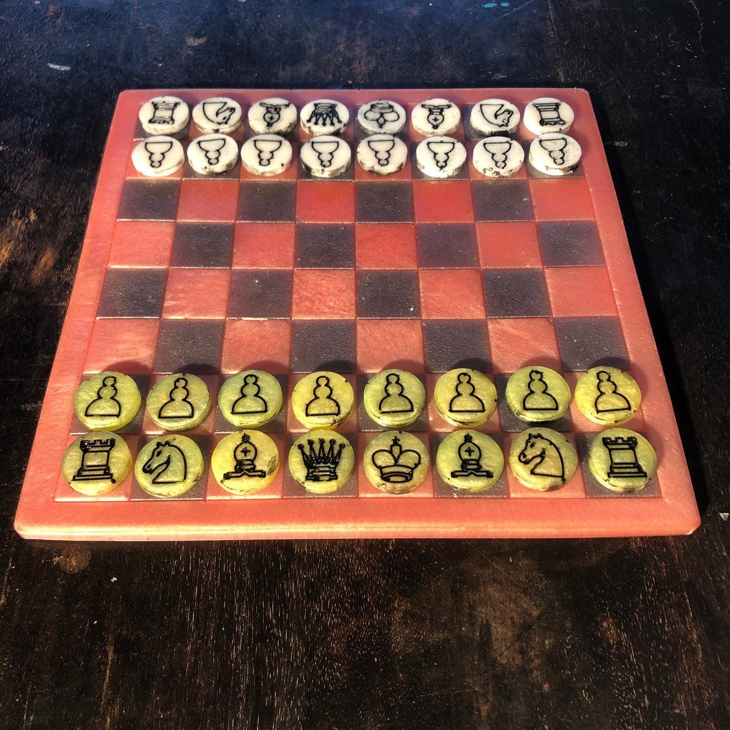 Handmade Resin Chess Set - Vintage Style