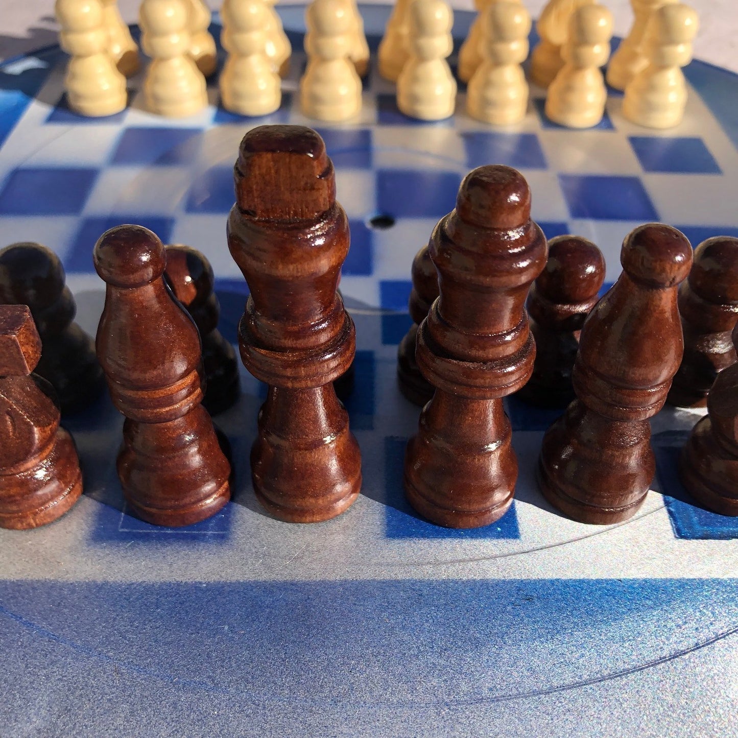 Vinyl Chess Set - Blue Chrome