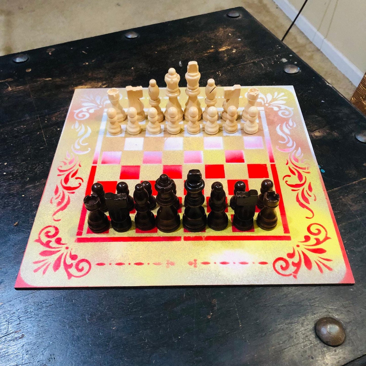 Chess Set - Golden Yellow Red