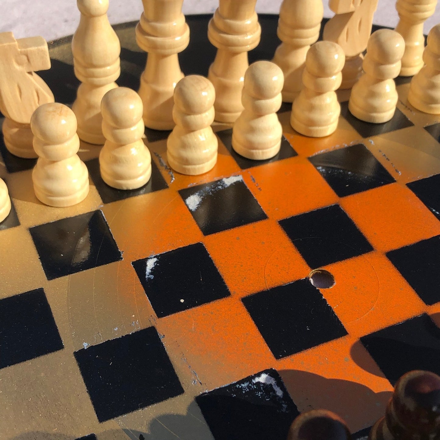 Vinyl Chess Set - Golden Orange