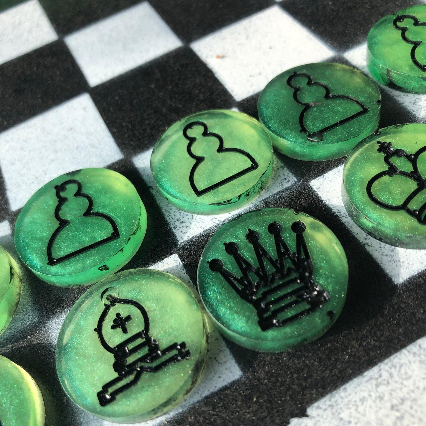 Chess Set - Green & White