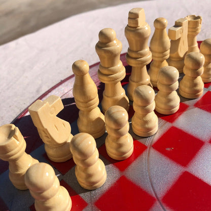 Vinyl Chess Set - Red Chrome