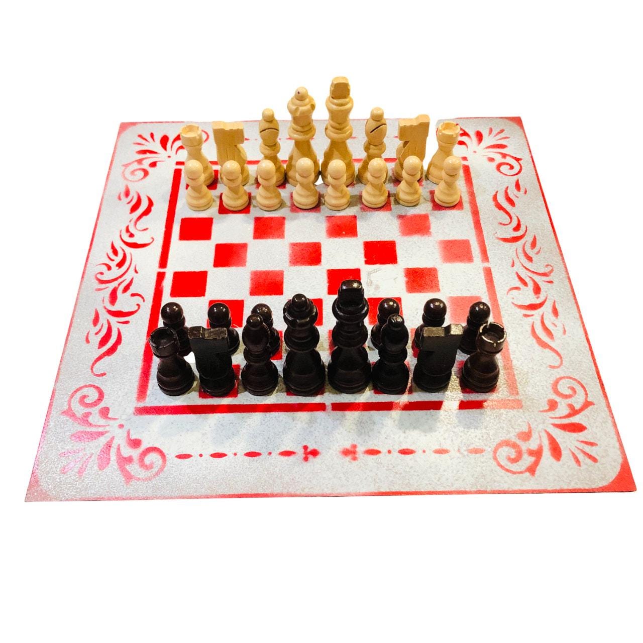 Chess Set - White & Red