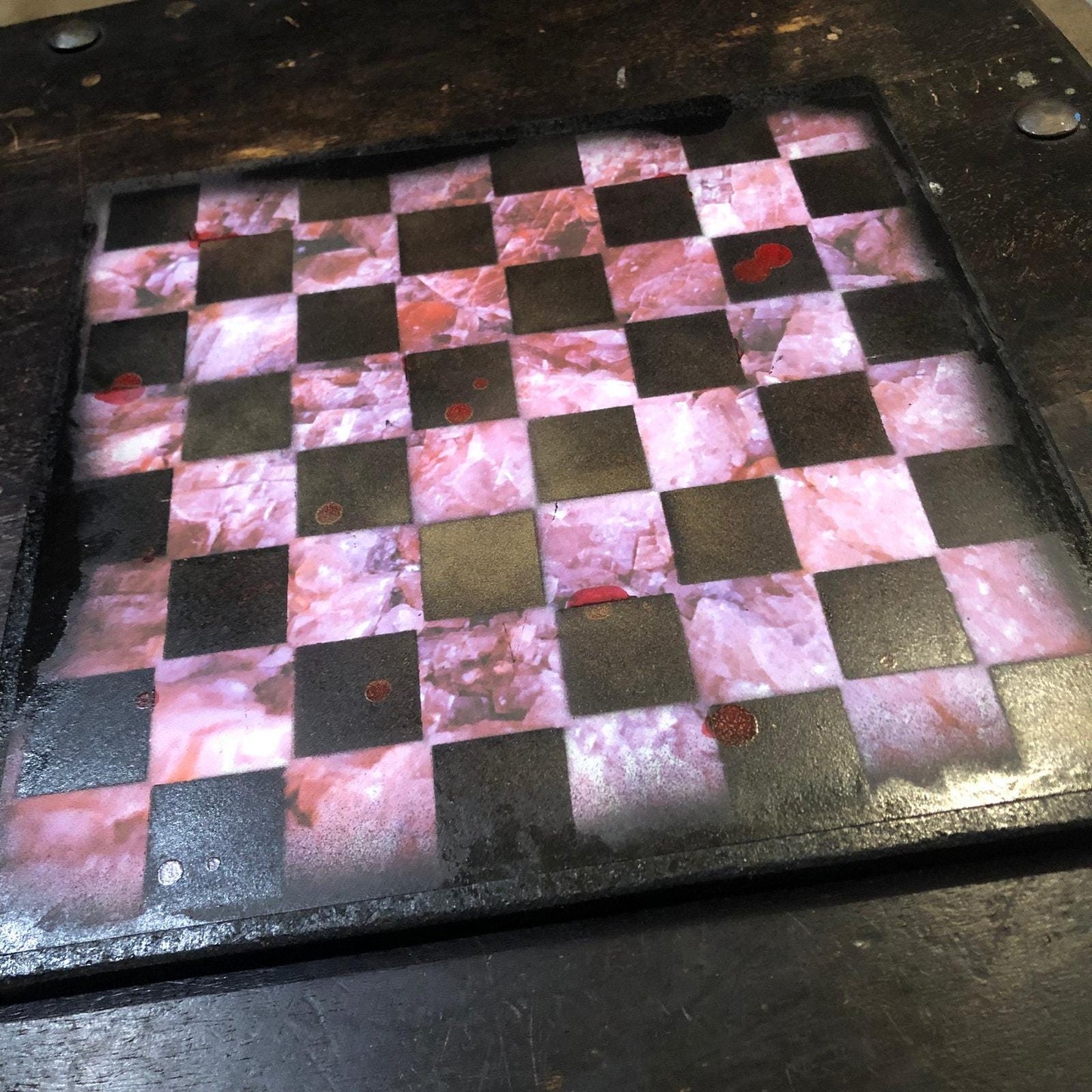 Scrapbook Chess Set - Pink Crystal Pattern