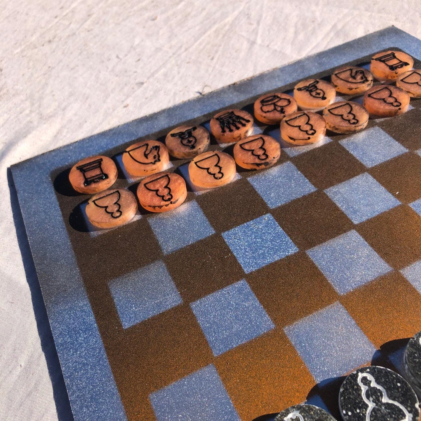 Chess Set - Chrome Orange