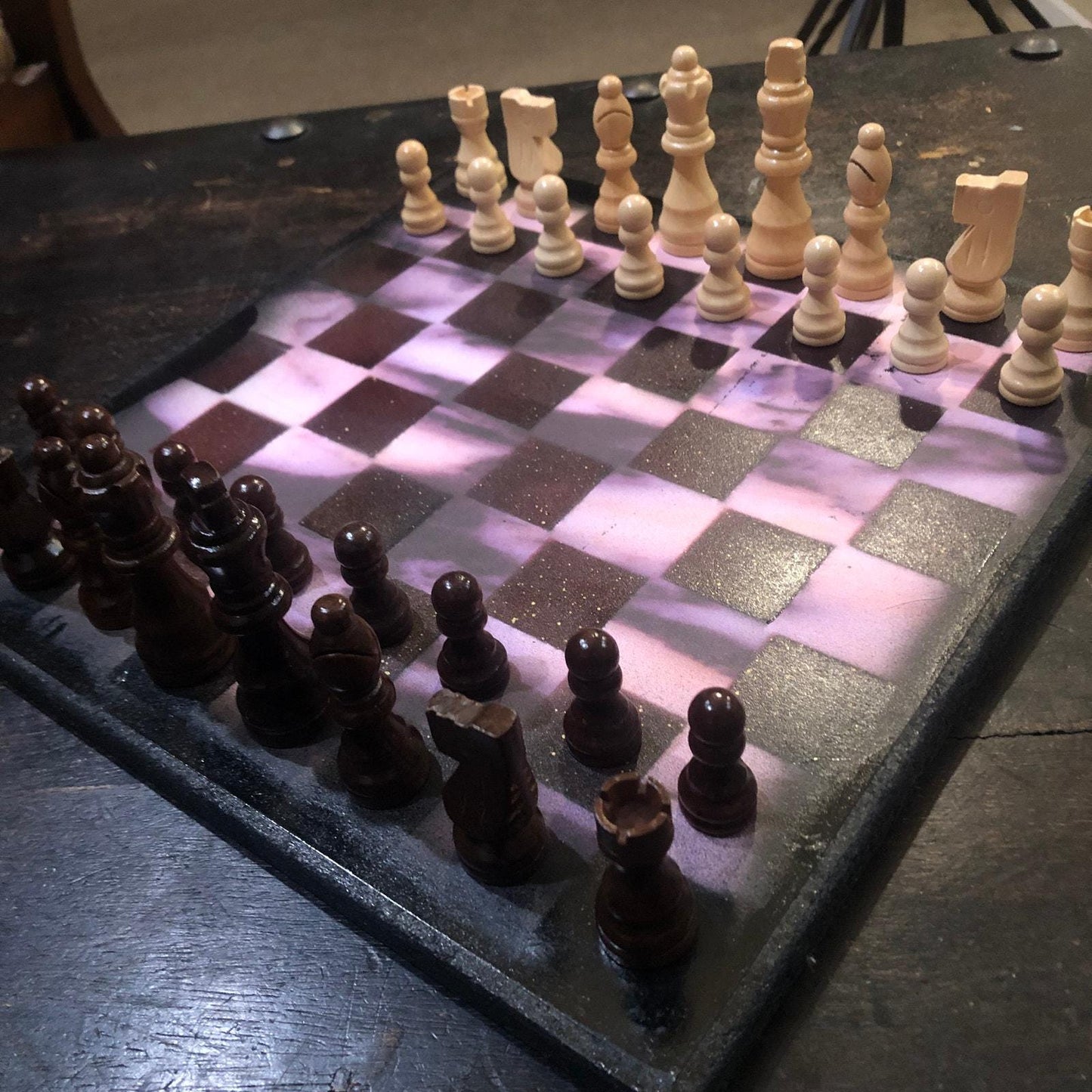 Scrapbook Chess Set - Purple Wave