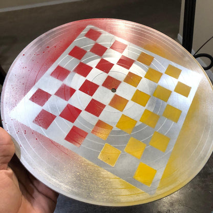 Vinyl Chess Set - Red Yellow Chrome (Resin Pieces)