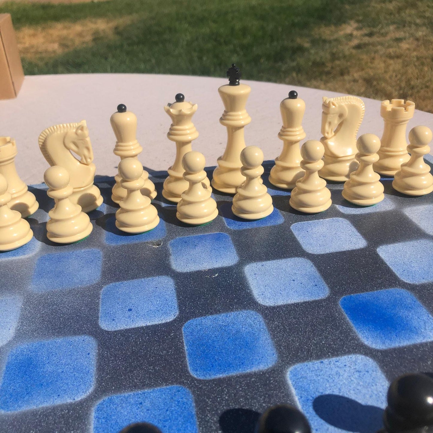 Large Chess Set - Blue & Black