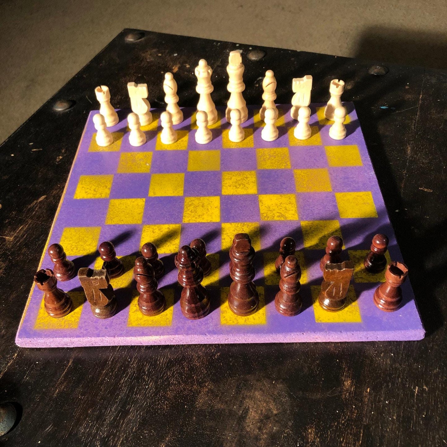 Chess Set - Purple & Yellow