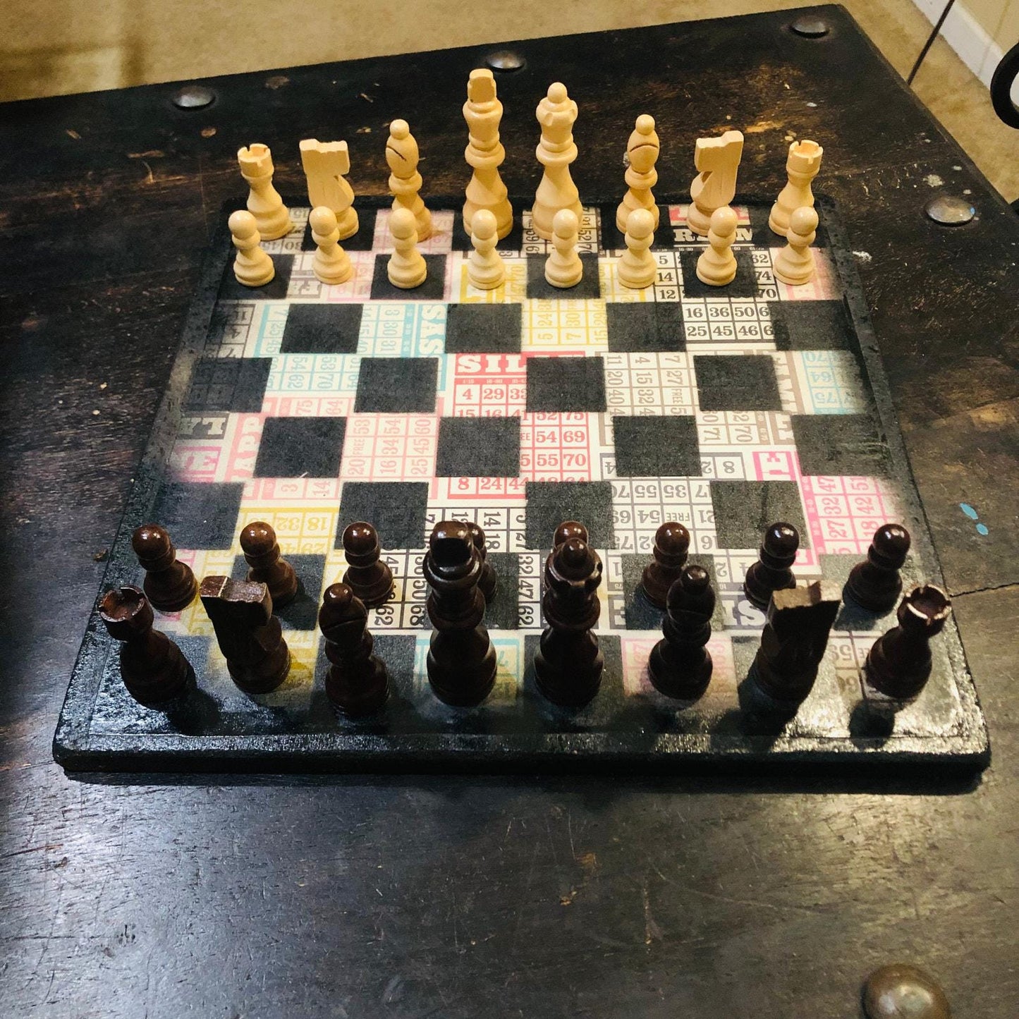 Scrapbook Chess Set - Vintage Numbers