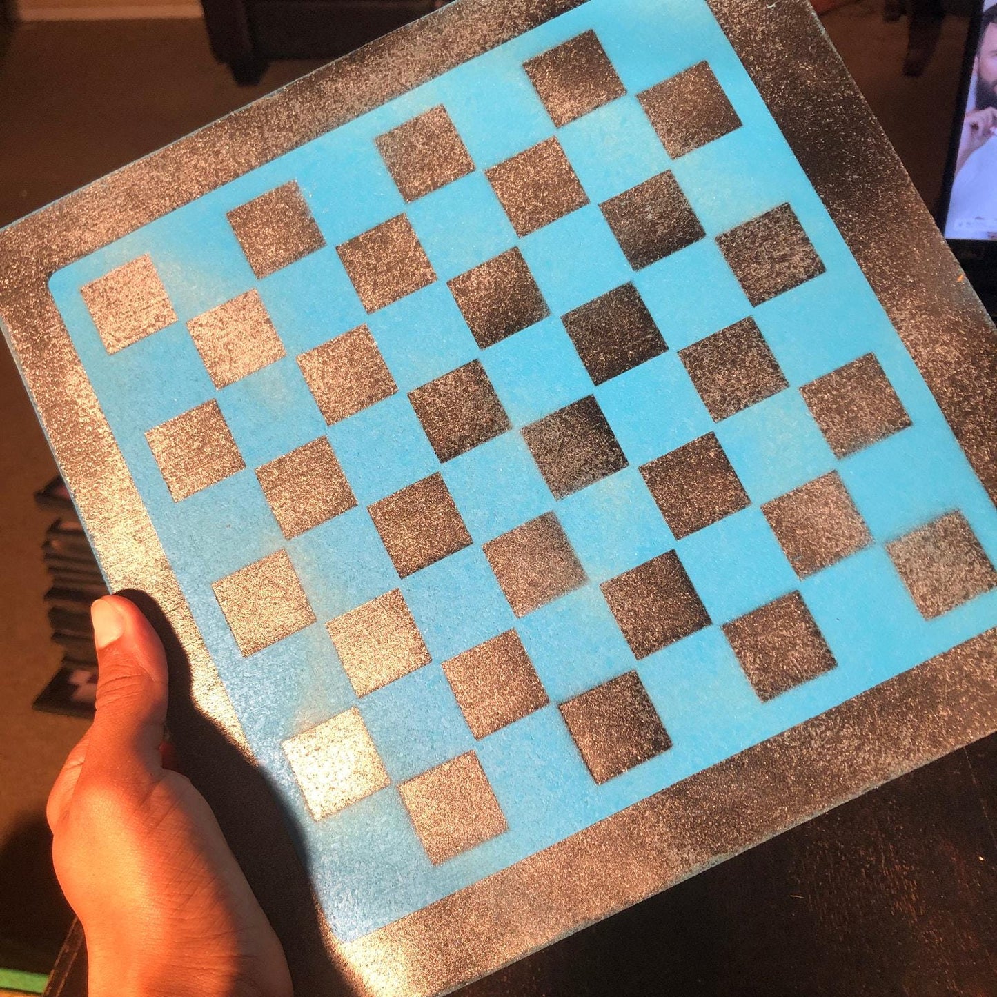 Chess Set - Blue & Black Chrome Edition