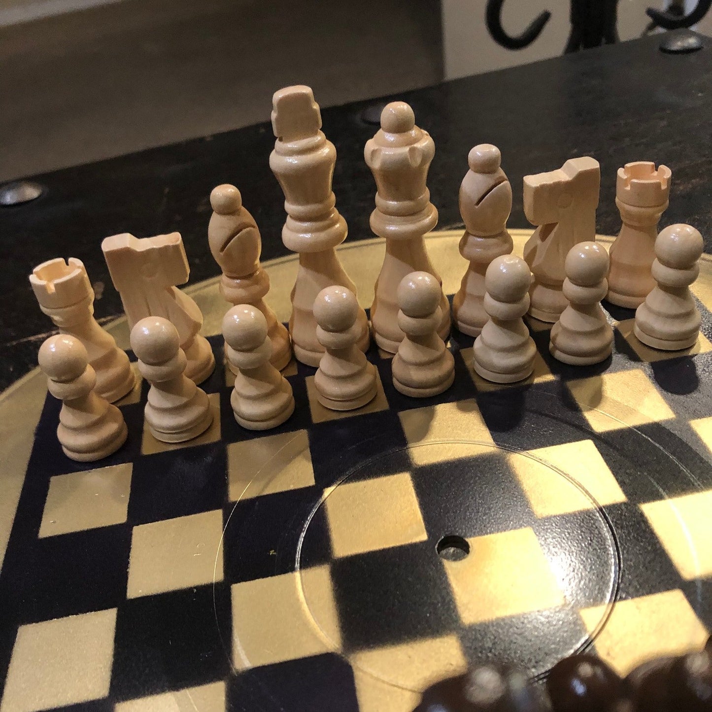 Vinyl Chess Set - Gold & Black