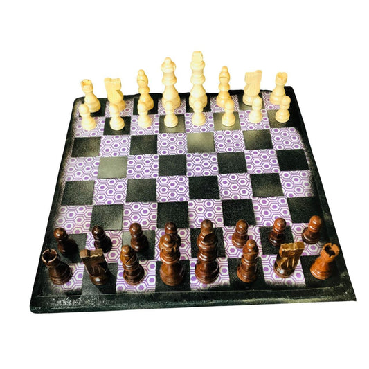 Scrapbook Chess Set - Purple Hexagon Pattern