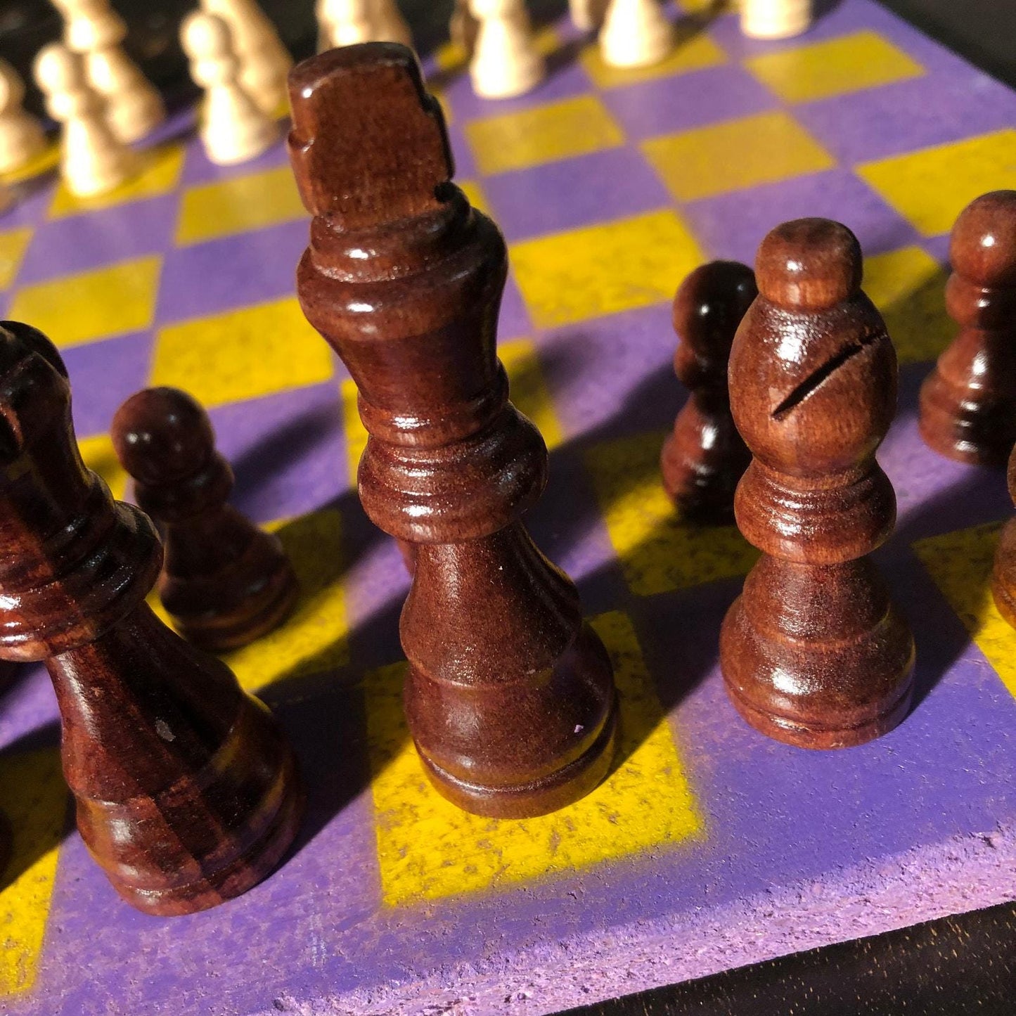 Chess Set - Purple & Yellow