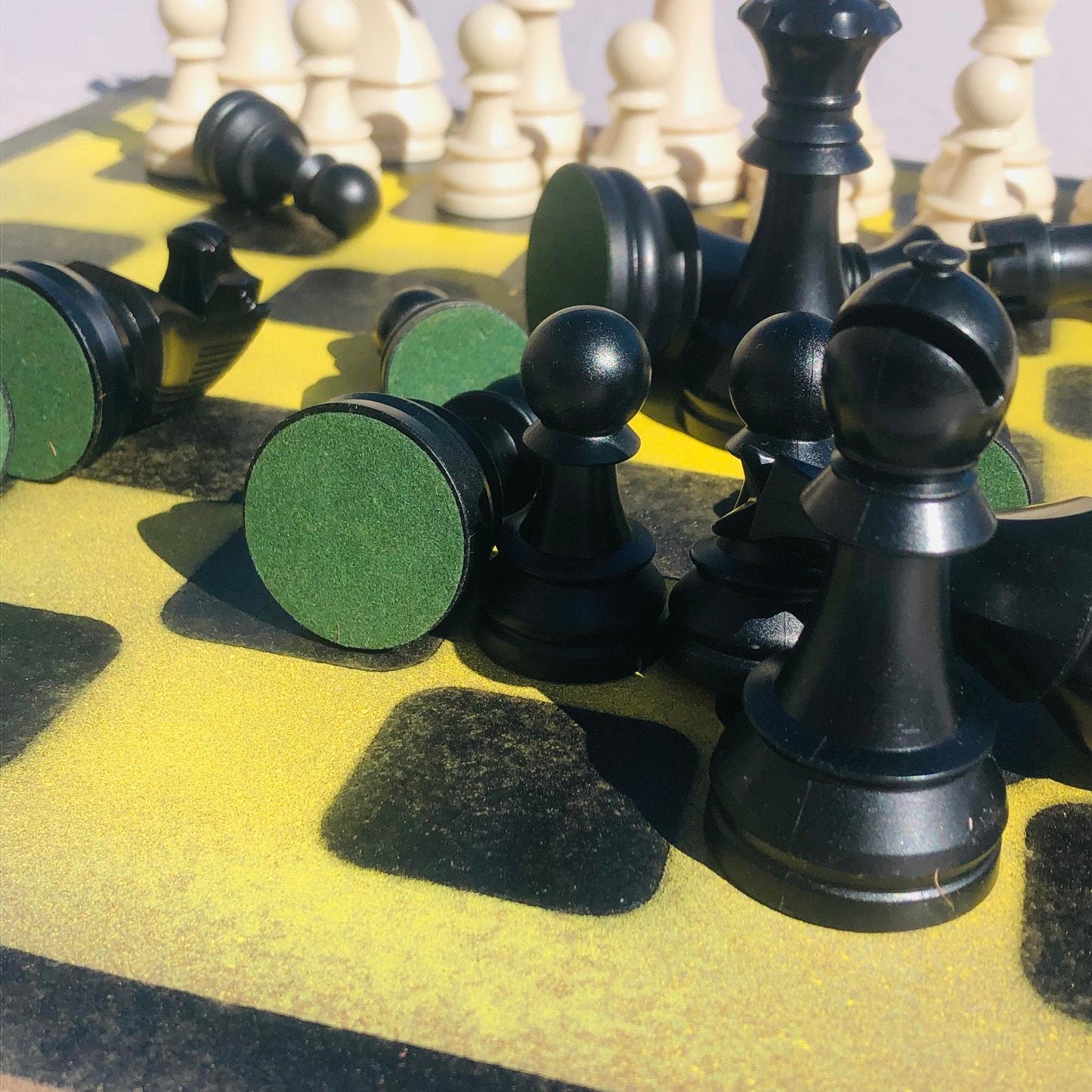 Large Chess Set - Yellow & Black